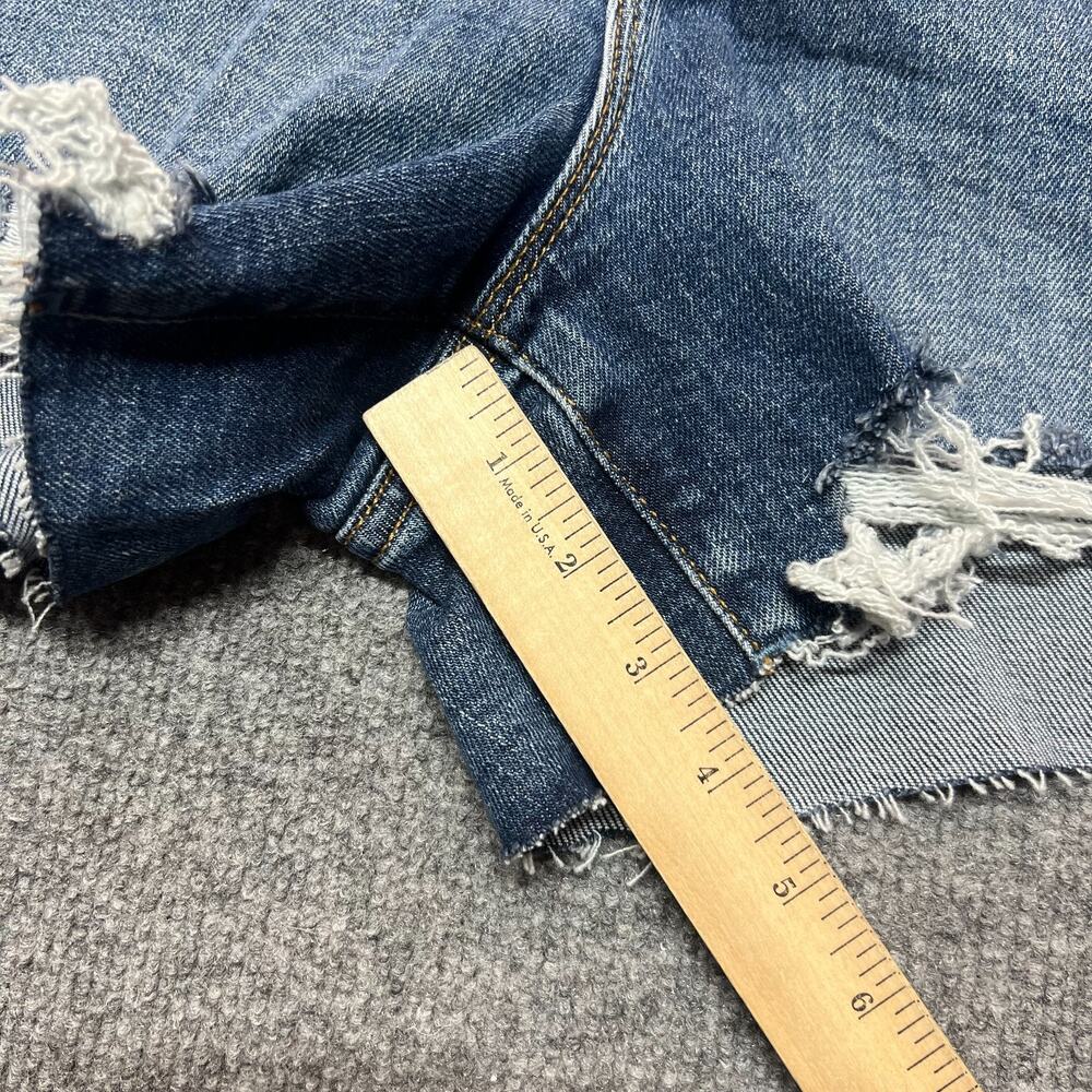 Good American Bombshell Shorts Womens 14/32 Blue Distressed Raw Hem NEW - Picture 9 of 11